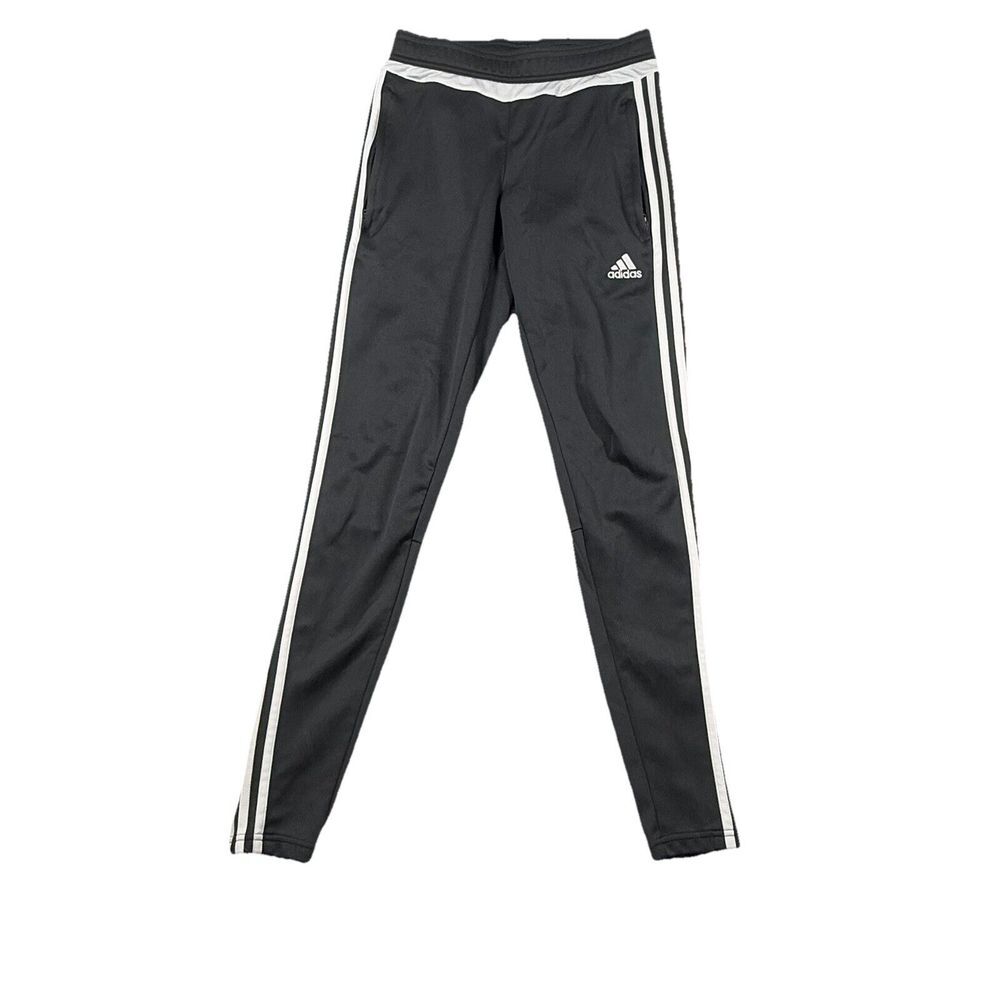 adidas‎ Pants Womens XS Extra Small Black Elastic Waist Stretch Track Pants Logo